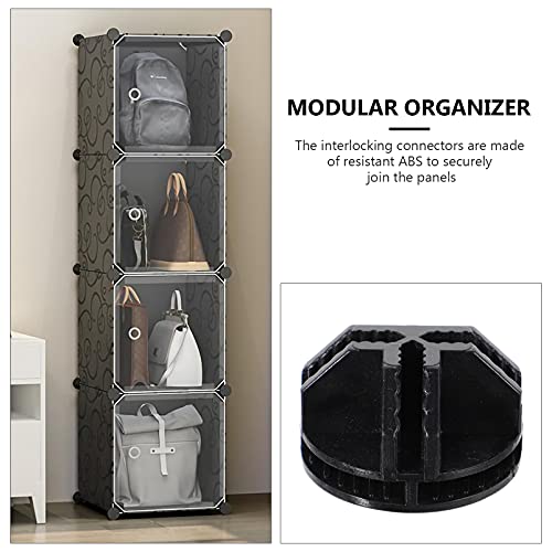 DOITOOL Cube Plastic Connectors Interlocking Connectors Wire Grid Cube Organizer Buckle Clips for Modular Closet Storage Organizer Black 20pcs