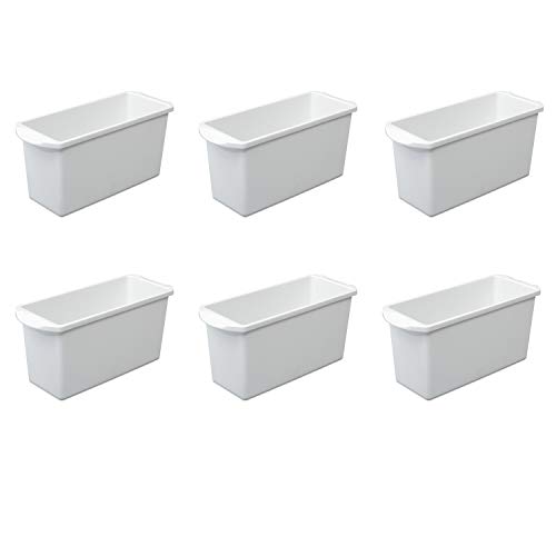 Sterilite Ice Cube Bin, White, 6-Pack