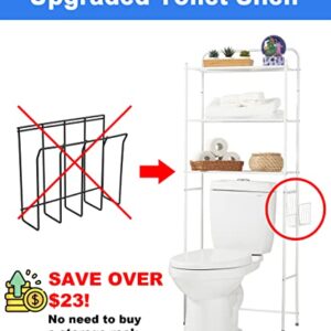 Oikos 3 Tier Over-The-Toilet Storage, Above Toilet Storage, Over The Toilet Bathroom Storage, Over The Toilet Storage White, Over Toilet Shelf, Bathroom Racks and Shelves, Magazine Rack (White)