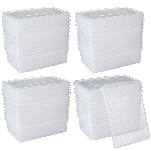 Sawysine 36 Pieces 5.5 Qt Plastic Storage Container Bin with Lids, Clear Shoe Storage Bin Box Bulk Stackable Storage Shoe Box for Organizing Shoes Closet Organization School Supplies