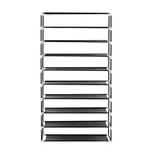 ERRTT 10 Tiers Shoe Rack with Dustproof Cover Closet Shoe Storage Cabinet Organizer, Portable Shoe Rack,duseproof eay to assemble, Black