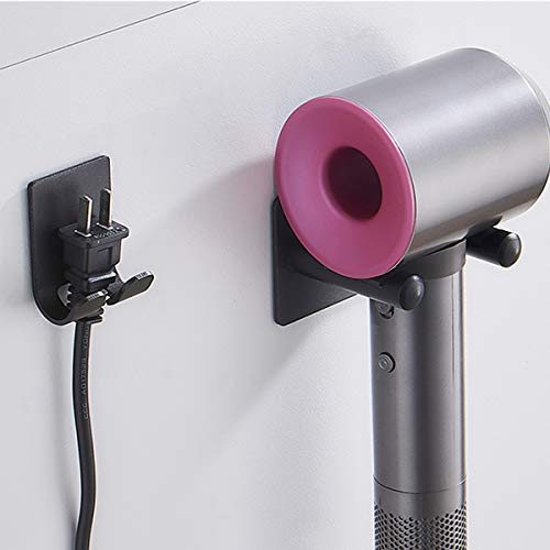 Lystin Dyson Hair Dryer Bracket Wall Mount Holder Aluminum Alloy with Plug Bracket for Dyson