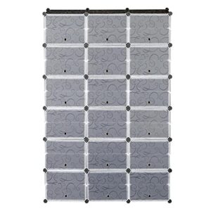 Expandable Shoe Storage Cabinet - 12 Tier Portable Closet Organizer with 72 Pair Capacity 36 Grids Tower Rack Shelf for Heels Boots Slippers - Black