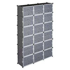 Expandable Shoe Storage Cabinet - 12 Tier Portable Closet Organizer with 72 Pair Capacity 36 Grids Tower Rack Shelf for Heels Boots Slippers - Black