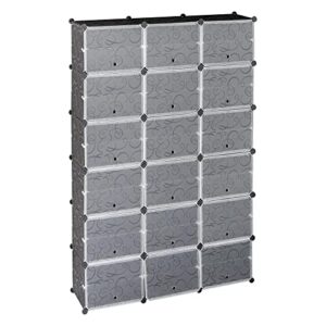 Expandable Shoe Storage Cabinet - 12 Tier Portable Closet Organizer with 72 Pair Capacity 36 Grids Tower Rack Shelf for Heels Boots Slippers - Black