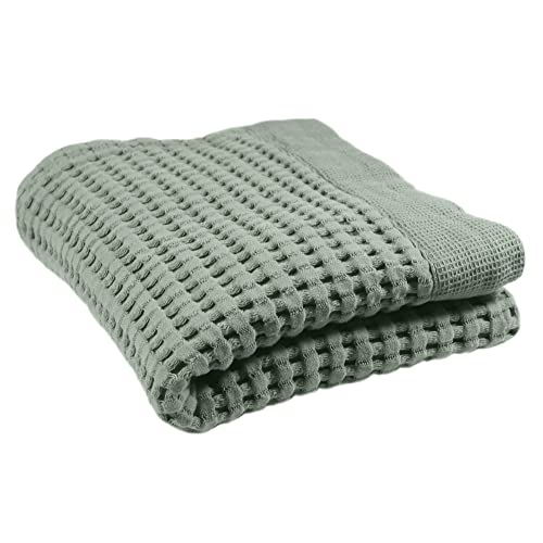 GILDEN TREE Waffle Hand Towels for Bathroom Quick Drying Lint Free Thin, Modern Style (Sage Grey)