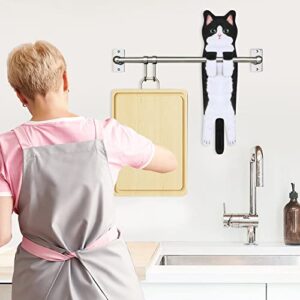 OtNiap Cat Hand Towels-Cat Funny Hand Towels for Bathroom Kitchen,Cat Hanging Towel Cat Towels for Cat Lovers,Face Towels Super Absorbent Soft, Housewarming Cat Gifts for Cat Lovers (Cow Cat)