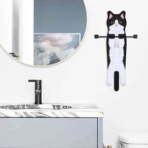 OtNiap Cat Hand Towels-Cat Funny Hand Towels for Bathroom Kitchen,Cat Hanging Towel Cat Towels for Cat Lovers,Face Towels Super Absorbent Soft, Housewarming Cat Gifts for Cat Lovers (Cow Cat)