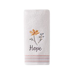 skl home faithful flowers hand towel,cotton , white small