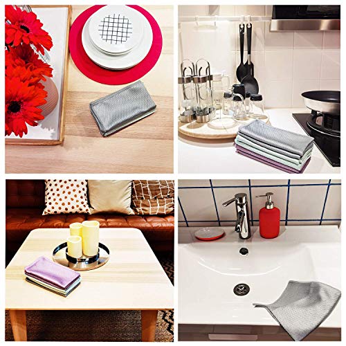 Easy Clean Nanoscale Cleaning Cloth,Fish Scale Microfiber Window & Glass Cleaning Cloth, Streak Free Mirrors Cars Stainless Steel,Lint Free Dish Cloth Polishing Towel, All-Purpose Home cleaning set