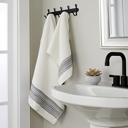 SKL Home by Saturday Knight Ltd. Geo Stripe Hand Towel Set, White 2 Count