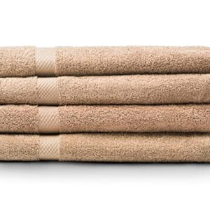 Villa Celestia 700 GSM Beige Hand Towels for Bathroom 4 Pack - 100% Cotton Hand Towels Soft Absorbent & Fast Drying Bathroom Hand Towels-Elegant Salon Spa Hotel Bath Hand Towel Set of 4 (16''x 28'')