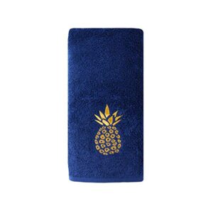 SKL Home by Saturday Knight Ltd. Gilded Pineapple 2 Pc Hand Towel, Navy