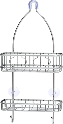 Simple Houseware Bathroom Hanging Shower Head Caddy Organizer, Chrome (22 x 10.2 x 4.2 inches)