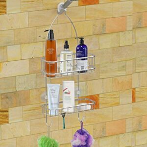 Simple Houseware Bathroom Hanging Shower Head Caddy Organizer, Chrome (22 x 10.2 x 4.2 inches)