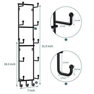 AITEE Towel Rack Wall Mounted, Towel Rack Holder Organizer with Hooks for Hanging Bath Balls, Towel Shelf Holder Storage with 6 Compartments for Bathroom Hand Towels, Washcloths