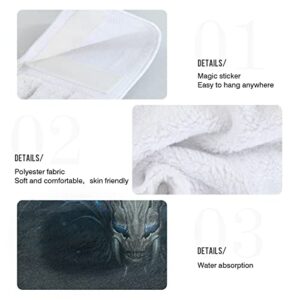 Alaza Dragon Firing Anime Hanging Kitchen Hand Towels with Loop Super Absorbent Hand Towels Machine Washable 2 Piece Sets