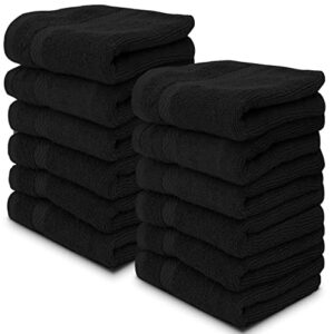 White Classic Luxury Hand Towels | 6 Pack Luxury Cotton Washcloths | 12 Pack Bundle (Gray)