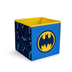 DC Comics Batman Logo 11-Inch Storage Bin Cube Organizer | Fabric Basket Container, Cubby Cube Closet Organizer | Comic Book Superhero Toys, Gifts And Collectibles