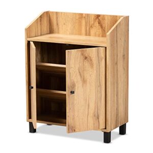 Baxton Studio Rossin Shoe Cabinets, Oak/Black