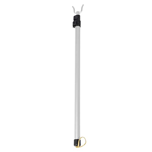 PATKAW Closet Reacher Pole 125X7X2.5cm Wardrobe Hanger Pole with Hook and Grip Handle Aluminum Alloy Clothing Hanger Telescopic Rod to Easily Reach Clothes and Closet Poles