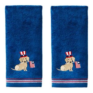 skl home patriotic 4th of july uncle sam hand towel set, navy 2 count