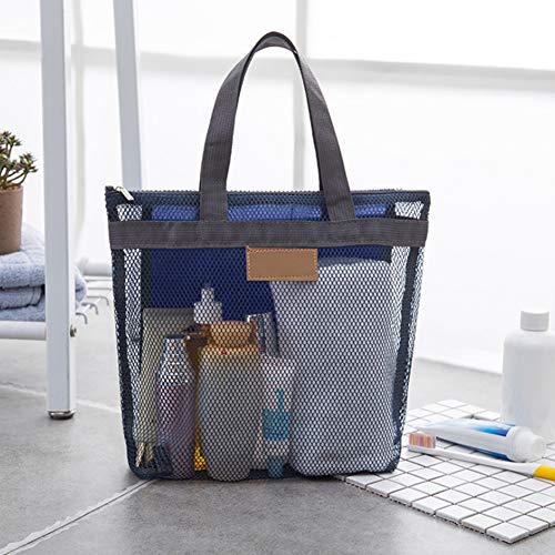 JIANWEI Mesh Shower Caddy, Portable Lightweight Storage Bag Quick Dry Shower Caddy Tote Travel Bathroom Clothes Organizer College Dorm Room Essentials Perfect For Gym, Swimming