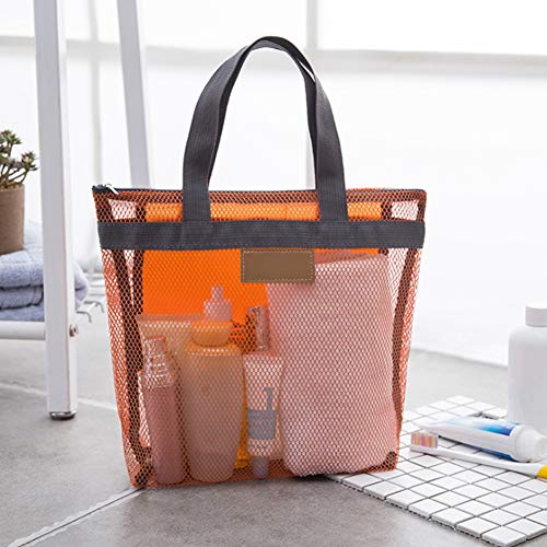 JIANWEI Mesh Shower Caddy, Portable Lightweight Storage Bag Quick Dry Shower Caddy Tote Travel Bathroom Clothes Organizer College Dorm Room Essentials Perfect For Gym, Swimming