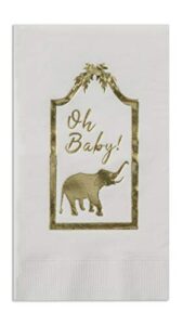 oh baby elephant baby shower decorations paper napkins decorative hand towels for bathroom guest towels disposable 4.5" x 8" pk 16