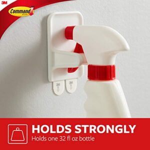 Command Spray Bottle Hangers, 2 Pack, 2 Hangers, 4 Large Strips & Large Caddy, Clear, with 4 Clear Indoor Strips, Organize Damage-Free