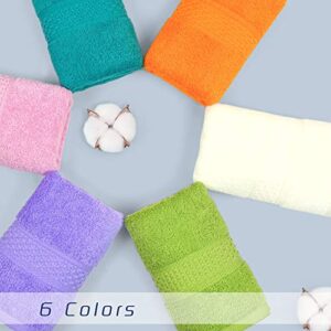 Cleanbear Ultra Soft Hand Towels 12 Pack 6 Colors 100% Cotton Hand Towel Set for Family Members (13 x 29 Inches)