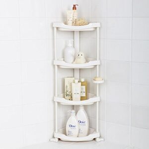 tenby living corner shower caddy - 4 shelf shower organizer caddie with movab.