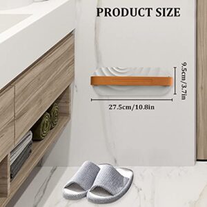 Huakaile Wall Mounted Slipper Holder, Bathroom Wall Hanging Slipper Rack, Adhesive Shoe Holder, Sticky Slippers Shelf Hanging Shoe Organizers for Door Entryway Small Space (Gray)