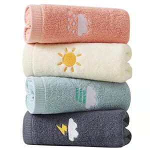 lruuidde bathroom hand towels set of 4, hand towel soft 100% cotton towel highly absorbent hand towel, hand towels for bath, hand, face, gym and spa, size 14" x 29"