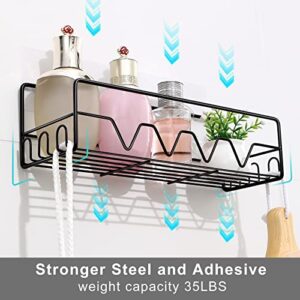 Shower Caddy, 5 Packs Shower Organizer Shelf, Adhesive Shower Shelves No Drilling, Large Capacity, Rustproof Stainless Steel Wall Bathroom Organizer Basket with Adhesives for Bathroom & Kitchen