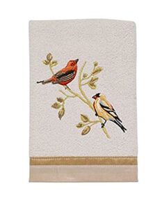 avanti linens - hand towel, soft & absorbent cotton (gilded birds collection), ivory