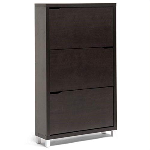 Atlin Designs Modern Shoe Cabinet in Dark Brown