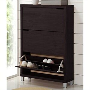 Atlin Designs Modern Shoe Cabinet in Dark Brown