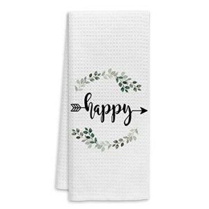 happy floral kitchen towels dishcloths hand towels beach towel, housewarming towels kitchen towels dish towels hand towels,gifts for new house new apartment family women men,birthday gifts for girls