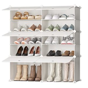 joiscope shoe rack, 5 tier 20 pairs shoe storage cabinet, free standing shoe shelf organizer for boots slippers high heels, for closet bedroom entryway hallway