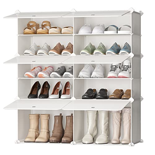 JOISCOPE Shoe Rack, 5 Tier 20 Pairs Shoe Storage Cabinet, Free Standing Shoe Shelf Organizer for Boots Slippers High Heels, for Closet Bedroom Entryway Hallway