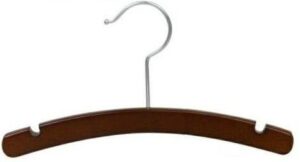only hangers 10" walnut & chrome baby/infant top hanger [ pack of 25 ]