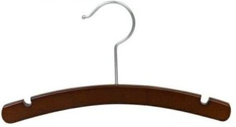 Only Hangers 10" Walnut & Chrome Baby/Infant Top Hanger [ Pack of 25 ]