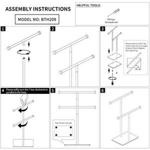 KES Hand Towel Stand for Bathroom Countertop Double-T Towel Holder Towel Rack with Square Base SUS304 Stainless Steel Brushed Finish, BTH209B-2