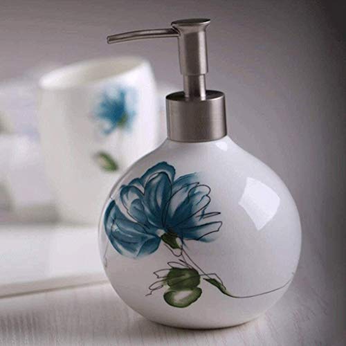 BUYT Bathroom Soap Dispenser Set Soap Dispenser Hand Sanitizer Bottle Lotion Dispenser Pump Ceramic Soap and Lotion Dispenser Round Ceramic Refillable (Color : G)