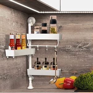 Corner Shower Caddy Kithen Spice Rack Organizer No Drilling Adhesive Shower Bathroom Shelf Corner Organizer Storage