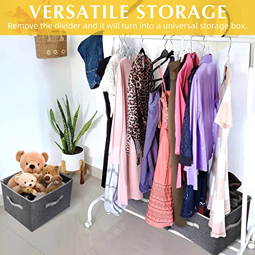 Premium Felt Shoe Organizer Closet Storage Solution with Adjustable Dividers & Clear Cover for Storing Shoes, Clothing, Handbags, Blankets (19.7” L x 15.7” W)