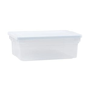 Rubbermaid 12 Quart Stackable Molded Plastic Easy Access Stackable Storage Bins with Lid for the Garage, Bedroom, Closet, or Shed, Clear