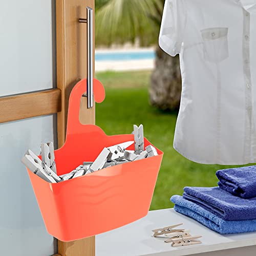 Evideco French Home Goods Orange Hanging Shower Caddy Organizer Plastic Basket