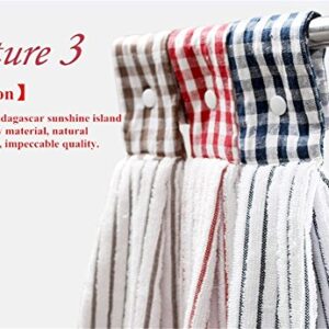 Vimeet 2 Pcs Kitchen Cotton Classical Striped Towel/Absorbent Towel/Hanging Towel/Hand Towel,Red Stripes